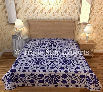 Trade Star Exports Twin Usbekische Suzani Tagesdecke Bestickt Indische Handarbeit Betten Wirft Ethnic Baumwolle Dekorative Bett Bezug Multi 1 Amazon De Kuche Haushalt