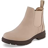 CUSHIONAIRE Women's Britain Chelsea Boots, Soft Vegan Leather, Non-Slip Sole, Memory Foam, Back Pull Tab, Ankle Boots for Women, Wide Widths