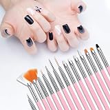 URAQT Nail Art Brushes Set 15pcs Painting Pen & 5pcs Dotting Tools Kit DIY view 7