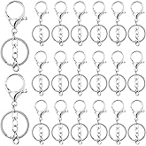 Yolev 20Pcs Lobster Claw Clasps Swivel Hooks Keychain Jewelry DIY Kit (Silver)
