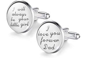 JIAYIQI Cufflinks for Dad Sweet Words Cufflinks for Men
