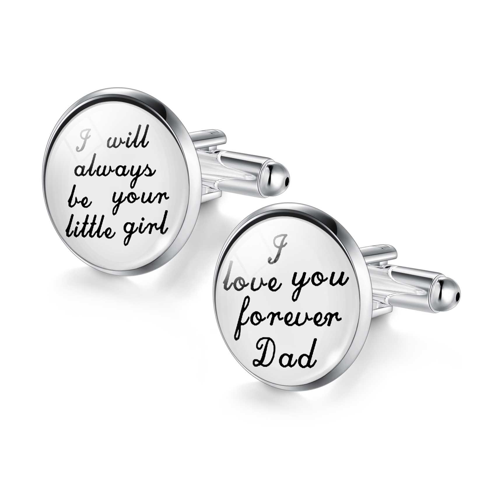 JIAYIQI Cufflinks for Dad Sweet Words Cufflinks for Men, Metal Glass