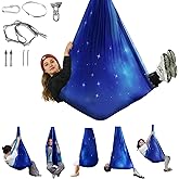 Sensory Swing for Kids & Adults, Indoor & Outdoor Double Layer Therapy Swing, Cuddle Swing with 360°Swivel Hardware Holds to 300LBS for Calming, Relaxing and Autism, ADHD or SPD