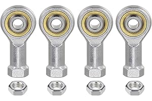 uxcell 4pcs SI5TK PHSA5 M5 Female Rod End Bearing M5x0.8 Right Hand Thread, Self-Lubricating Joint Rod Ends, Includes Jam Nut