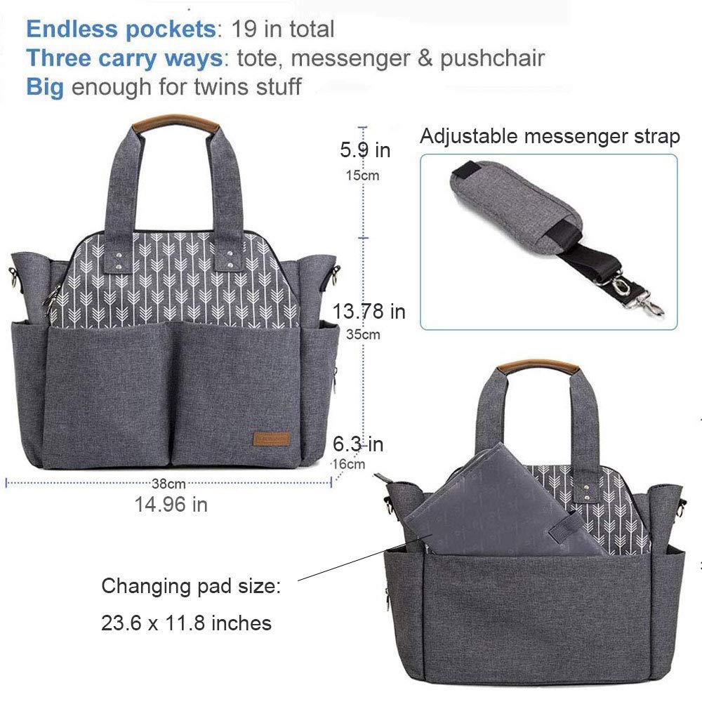 lekebaby messenger nappy changing bag