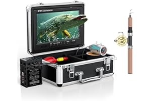 Eyoyo Underwater Fishing Camera Portable Video Fish Finder 9 inch LCD Monitor 1000TVL Waterproof Camera Underwater DVR Video Fish Cam 30m Cable 12pcs IR Infrared Lights for Ice, Boat and Lake Fishing