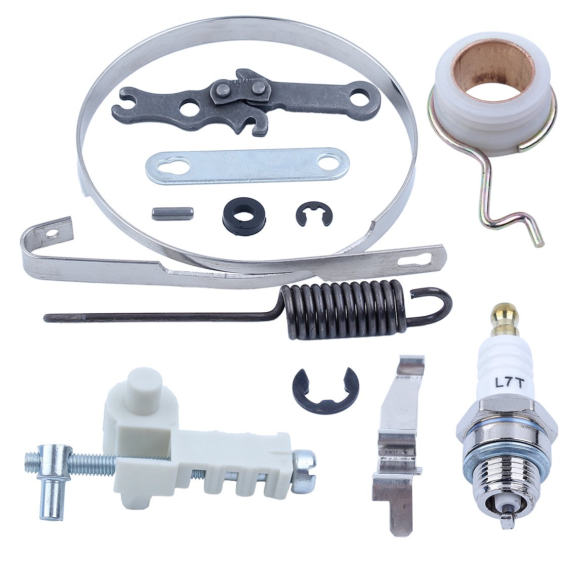 Haishine Brake Band Repair Kit w/Worm Gear Chain Adjuster Spark Plug Spring for Stihl 018 017 MS170 MS180 Chainsaw Replace Spare Parts