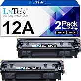 LxTek 12A Black 1020 Toner Cartridge Replacement for HP 12A Q2612A 2 Pack | Compatible with Laserjet 1012 1022 1020 1018 1022N 1010 3015 3050 3030 3052 3055 M1319F Printers High Yield