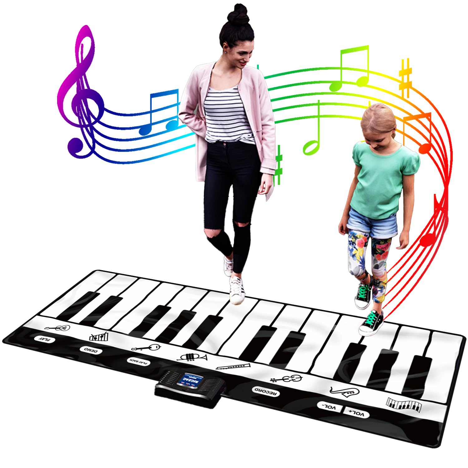 Photo 1 of SUNLIN 6ft. Piano Mat, Floor Keyboard Playmat: 24 Keys, 10 Demos, 8 Instrument Sounds, Record & Playback, Giant Interactive Musical Toys Gifts for Boys & Girls Age 3 4 5 6 7 8 9 Years Old