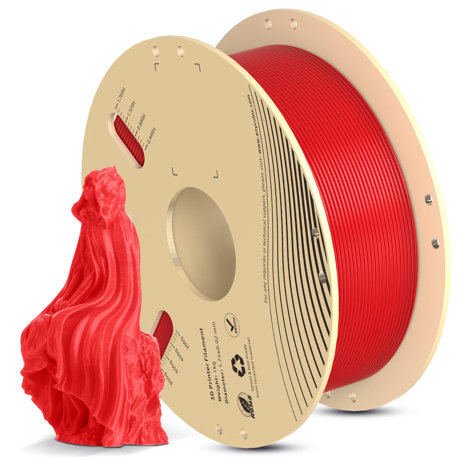 ANYCUBIC 3D Printer Filament PLA 1.75mm, RFID FDM