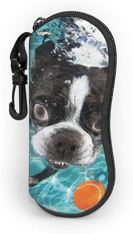 Gafas de sol suave caso ligero portátil 3d impreso Boston Terrier perro