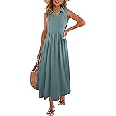 ANRABESS Womens Casual Dress Summer Sleeveless V Neck Sundress Aline Flowy Beach Maxi Dresses Travel 2026 Vacation Outfits