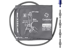 CareLiving XL Blood Pressure Cuff 12.6”-20.5” Inches (32-52CM), Adult Cuff, Compatible with Most Monitors, ARM Blood Pressure Replacement Cuff with 5 Connectors