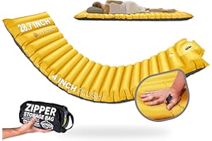 ZOOOBELIVES Extra Thickness | Wide Plus Sleeping Pad with Built-in Pump, Inflatable Camping Mattress of Ultimate Comfort for 