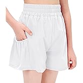 Hvididan Girls High Waisted Running Shorts Athletic Gym Shorts Quick-Drying Shorts with Pockets