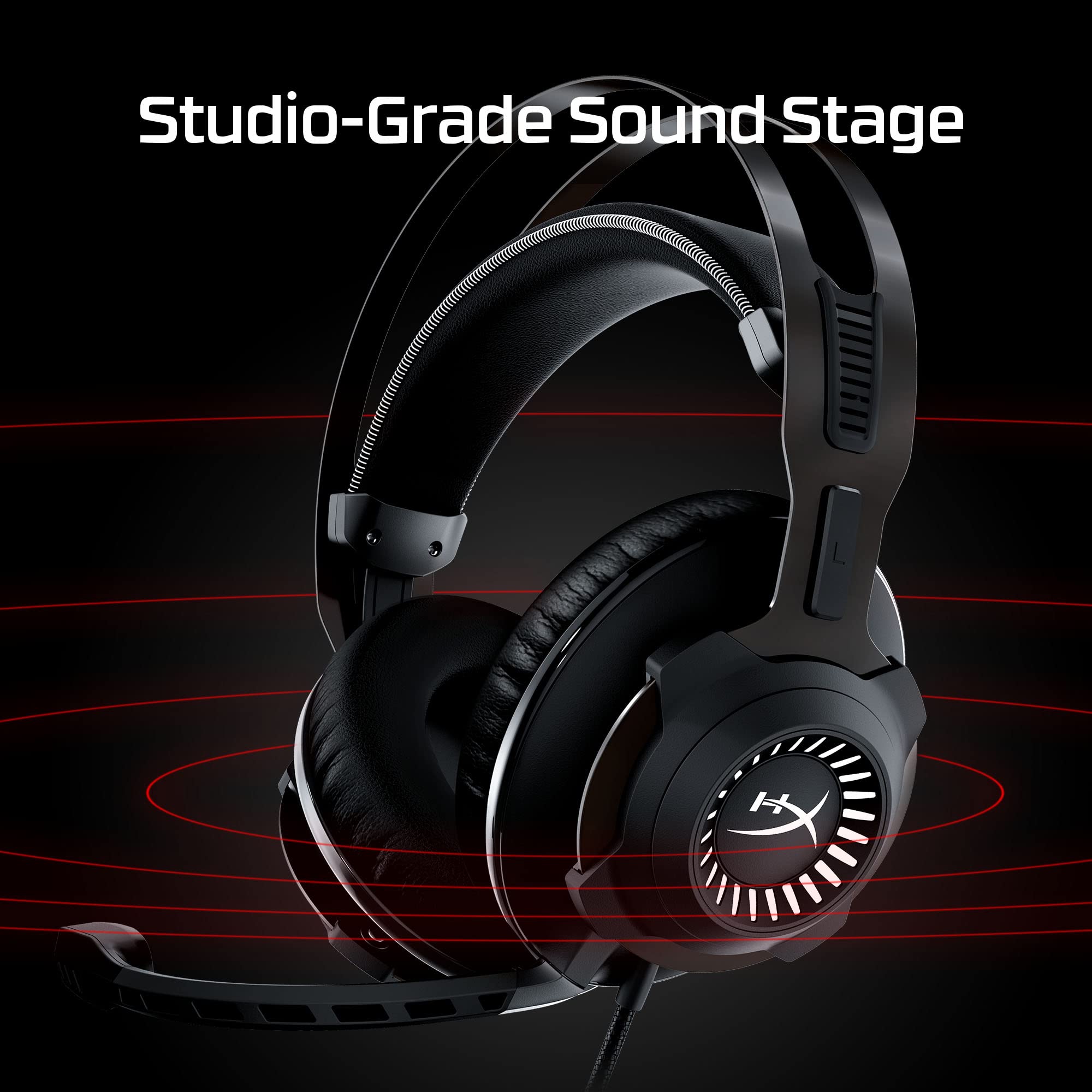 HyperX Cloud Revolver - Gaming Headset with HyperX 7.1 Surround Sound, Signature Memory Foam, Premium Leatherette, Steel Frame, Detachable Noise-Cancellation Microphone