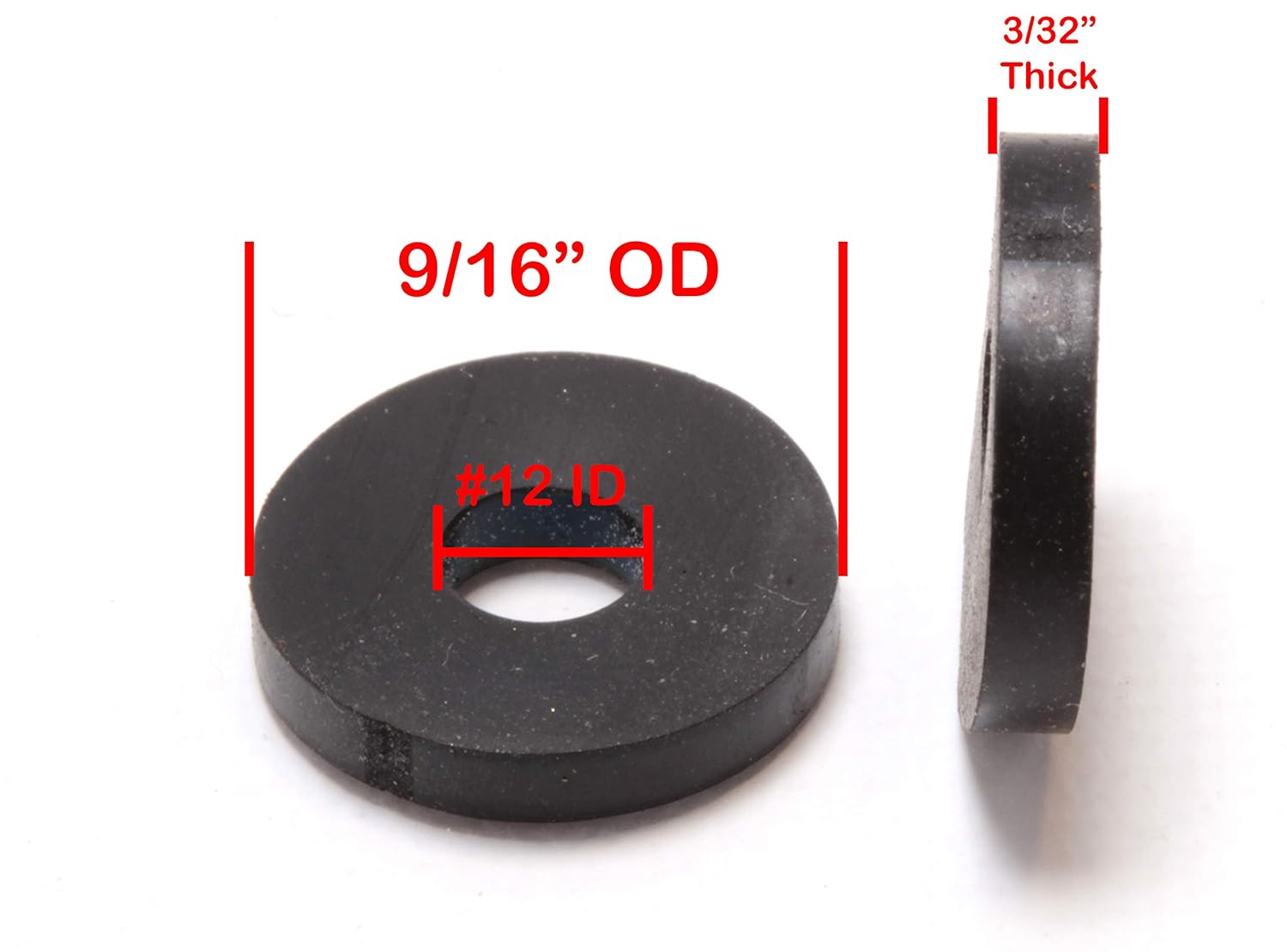Neoprene Choose Size Neoprene Washers 3/32 Thickness Choose Size 100 Pack 3/32 Thickness by Bolt
