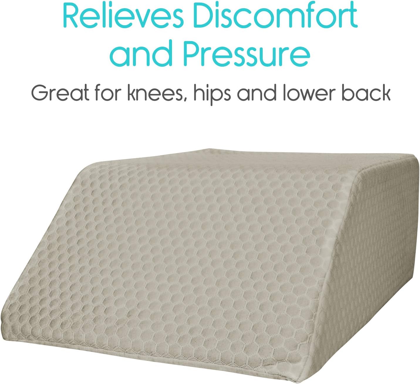 Xtra-Comfort Leg Elevation Pillow - Wedge Elevator Support Cushion for Sleeping, Swelling - Elevated Prop Up Position, Back Pain, Foot Rest, Sciatica - Knee Elevating Incline Memory Foam (Brown): Home & Kitchen