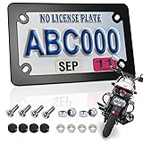 FBJTDQ Motorcycle License Plate Frame- Black Matte