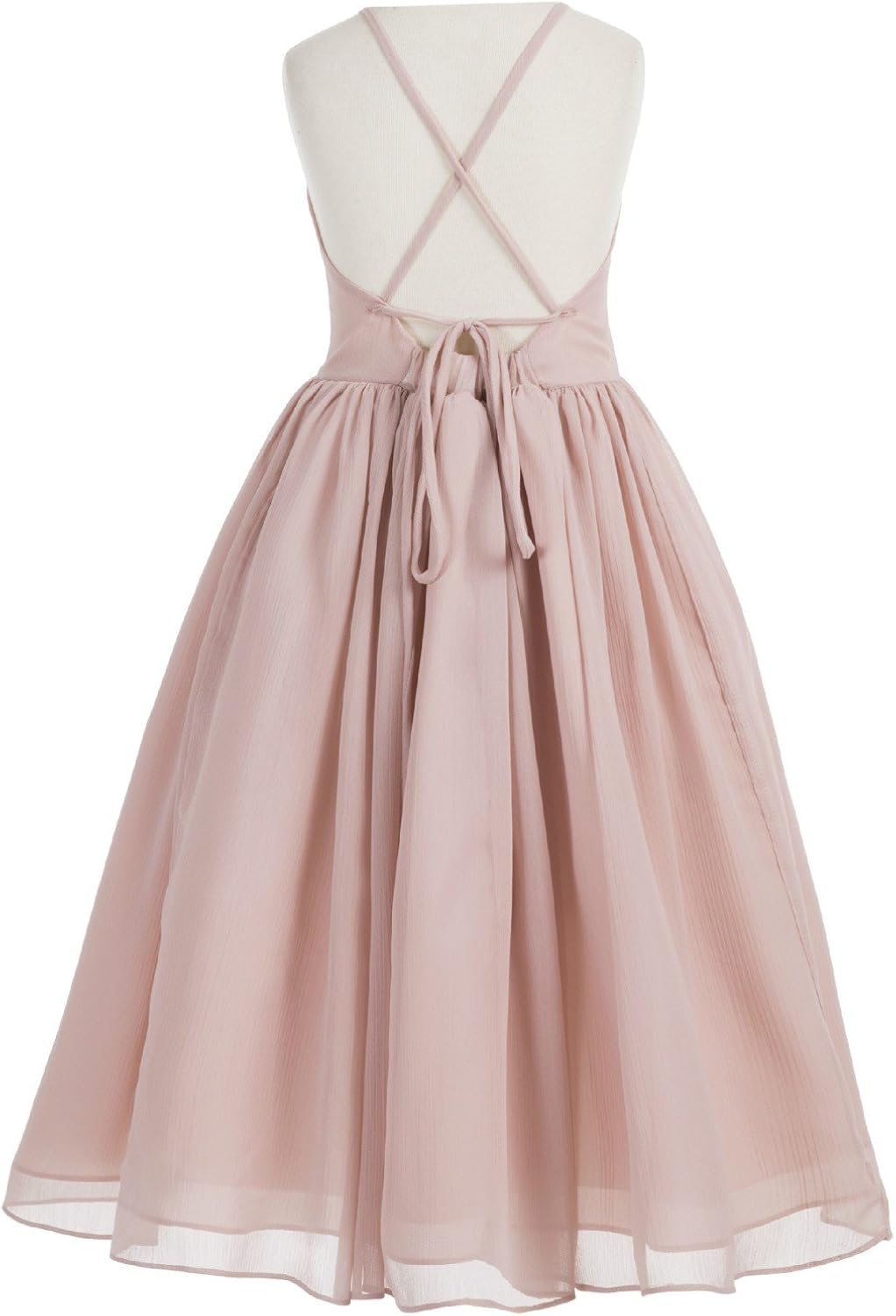 Criss Cross Chiffon Formal Flower Girl Dresses Junior Bridesmaid Dress Reception Dress: Clothing