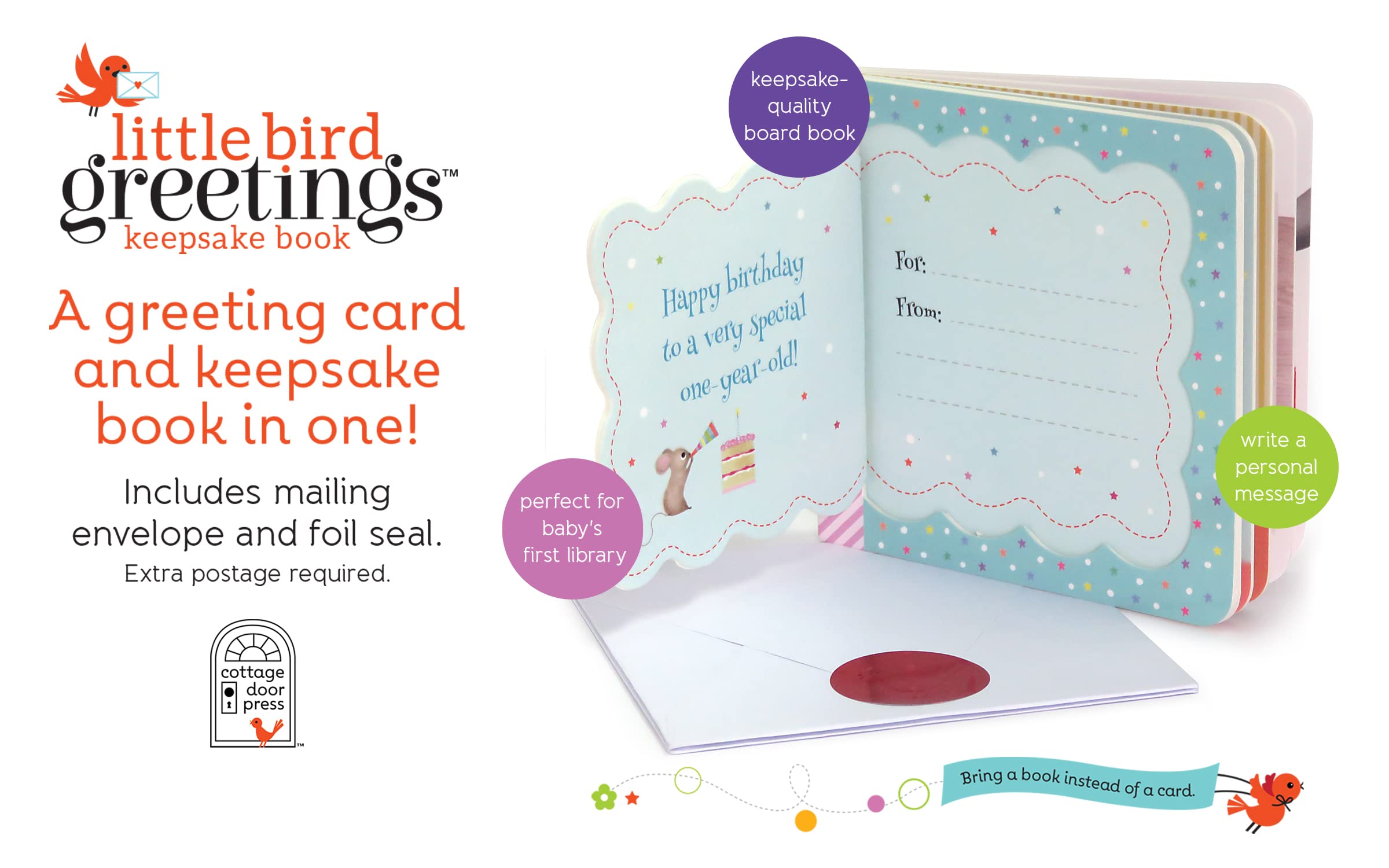 Now You Are One: Little Bird Greetings, Greeting Card Board Book with Personalization Flap, 1st Birthday Gifts for One Year Olds Now You Are One: Little Bird Greetings, Greeting Card Board Book with Personalization Flap, 1st Birthday Gifts for One Year Olds Board book