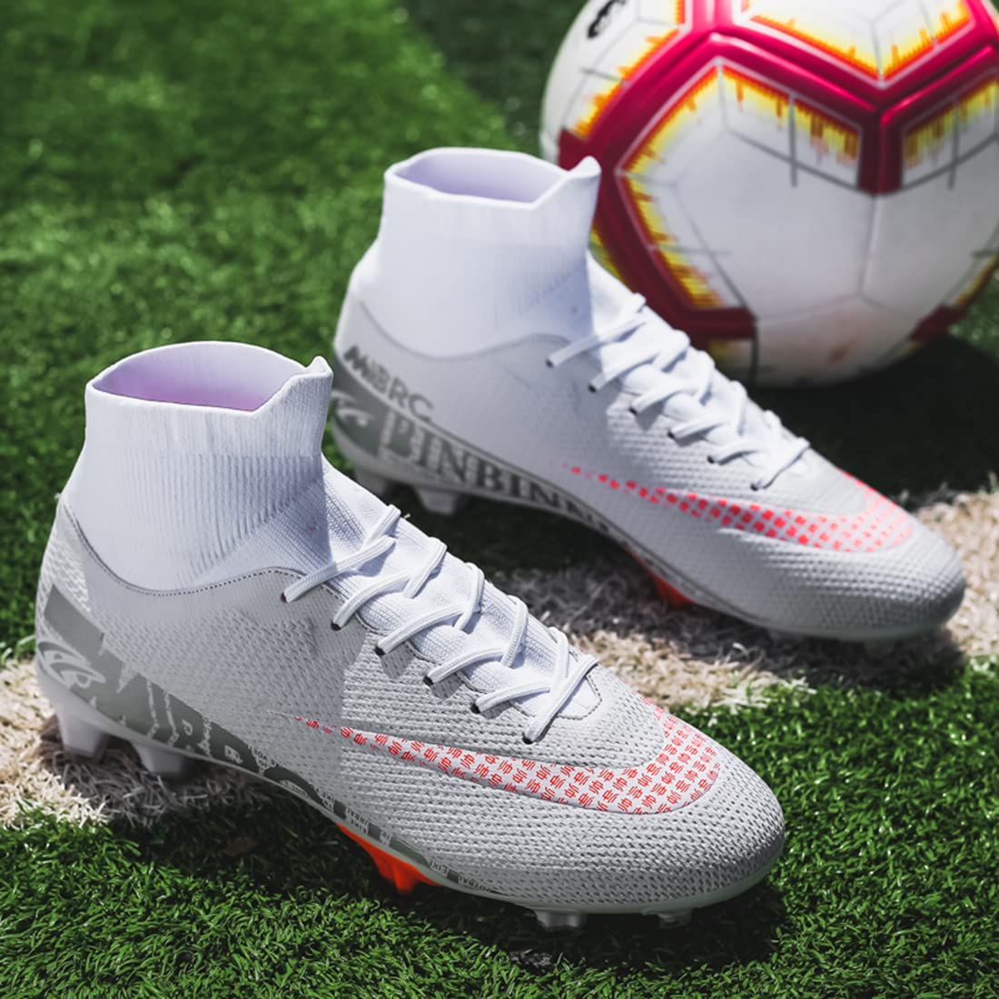 FGCVX Men's Soccer Cleats Athletic Soccer Boots Sneaker Turf Football Shoes Firm Ground