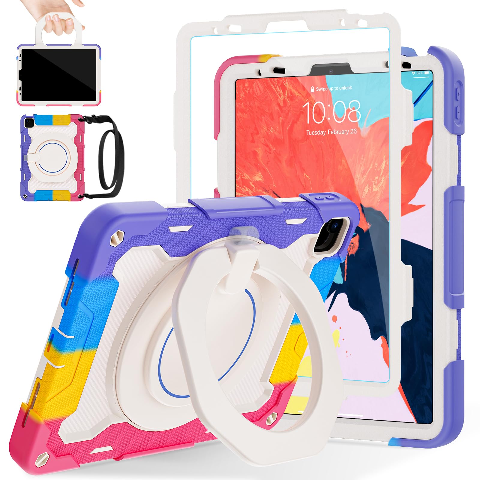 Photo 1 of ROISKIN for iPad Pro 11 Case 4th 3rd 2nd 1st Generation (2022 2021 2020 2018) with Screen Protector for Boys[15ft Drop Protection] iPad Air Case 5th 4th Gen (2022 2020) 10.9 inch with 360 Stand
