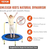 VEVOR 3FT Kids Trampoline Toddler Foldable Mini Baby Trampoline Foam Handle 3+ view 2