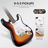 Donner 39 Inch Electric Guitar Starter Kit Sunburst HSS Pickup Bundle view 5