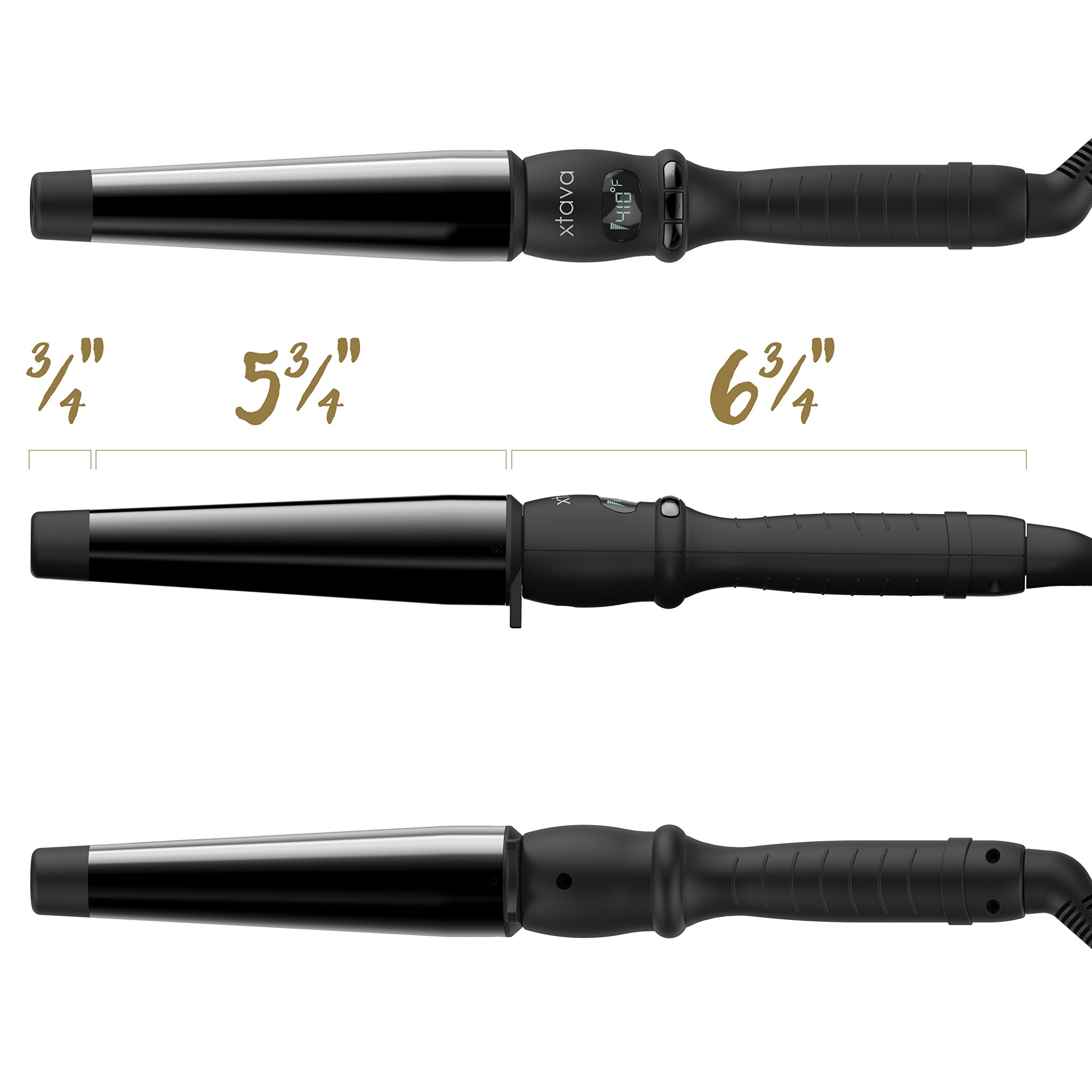 Xtava Twist Curl Curling Wand 1 to 1.5 Inch Professional Hair Wand