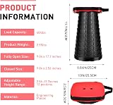 LUXJET Collapsible Stool 484lb Load Capacity Portable Camping Folding Stool view 2