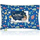 Toddler Pillow with Pillowcase - 13X18 Soft Organic Cotton Toddler Pillows for Sleeping - Machine Washable - Toddlers, Kids, 