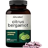 NatureBell Citrus Bergamot 5,000 mg Equivalent, 240 Veggie Capsules | Extra Strength 25:1 Fruit Extract – High Antioxidant Level – Heart & Immune Support Supplement – Vegan, Non-GMO
