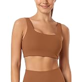 ODODOS Square Neck Sports Bra for Women Wirefree Non Padded Yoga Tank Workout Crop Tops