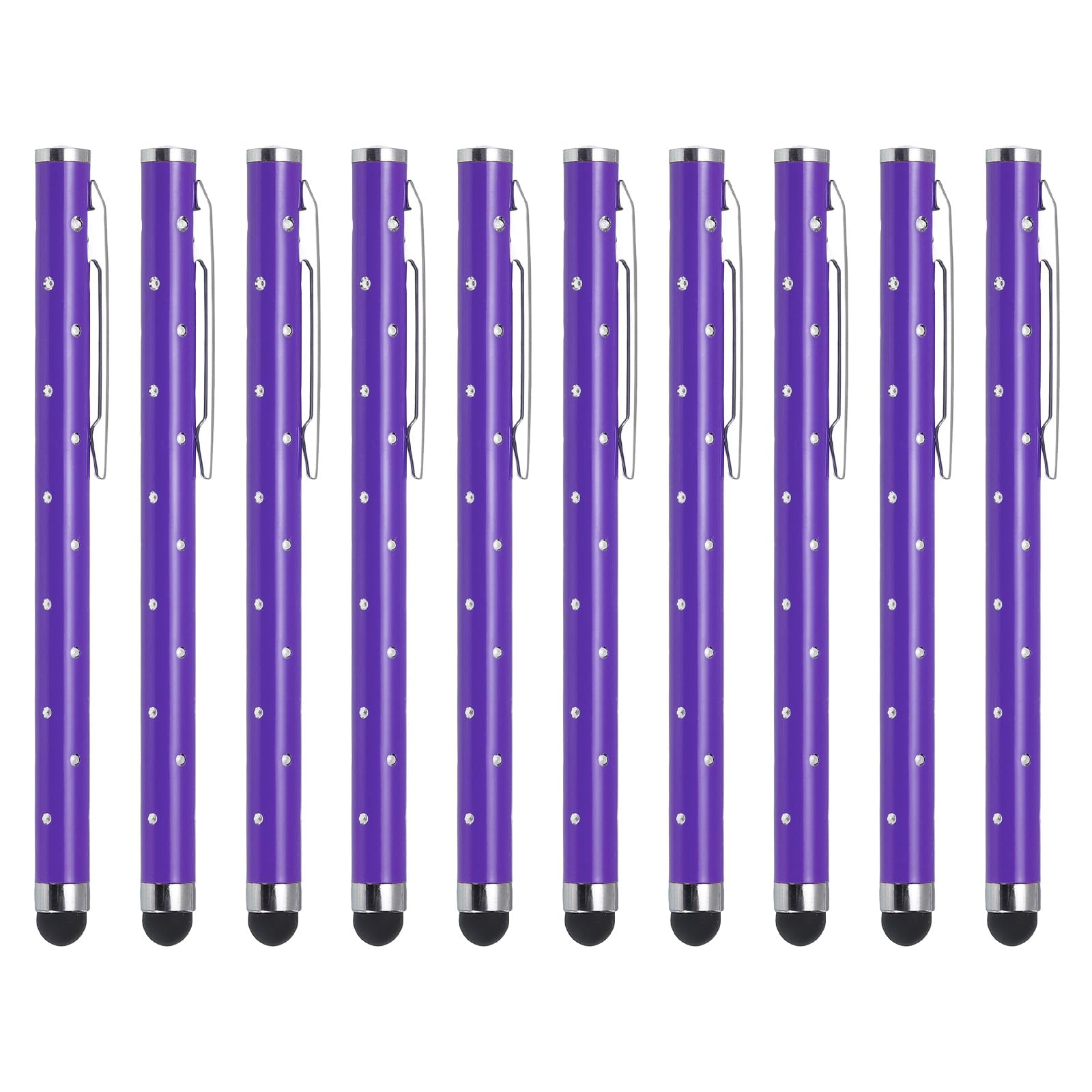 uxcell 10pcs Glitter Rhinestone Stylus Pens for Touch Screens Universal Metal Capacitive Pen for Phone All Capacitive Touch Screen Device, Purple