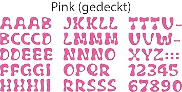 Bambinella Buchstaben zum selbst Aufbügeln aus Velour/Flock - ABC und Ziffern (wie abgebildet) - Höhe: ca. 2,4 cm - Made in G