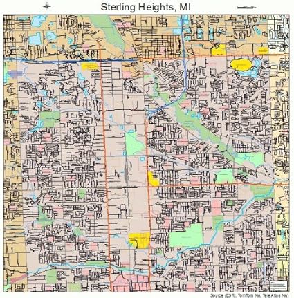 Amazon Com Large Street Road Map Of Sterling Heights Michigan