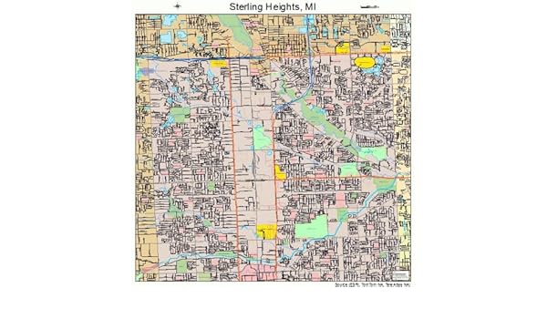 Amazon Com Large Street Road Map Of Sterling Heights Michigan
