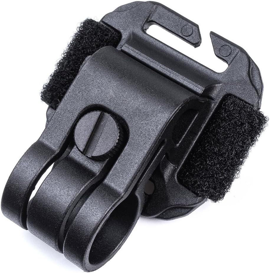 Weltool HM1 Tactical Helmet Flashlight Mount for Light of Body Diameter 0.74" - 0.78" - Torch Holder Mounted on Ops-Core ARCs Style Rail - Light-Weight MICH ACH Fast Helmet Side Rail Support with MO