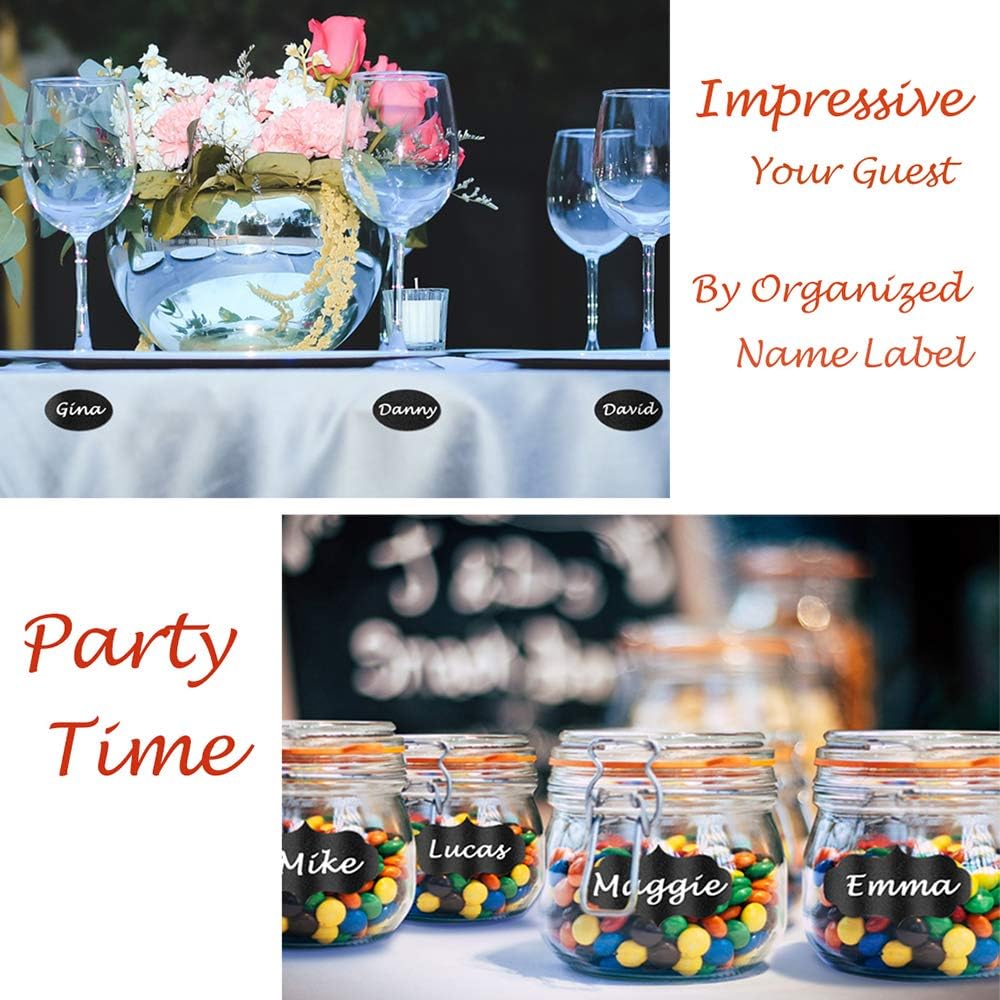Waterproof Chalkboard Labels Stickers 128 Pack, Erasable & Removable Stickers with 2 Chalk Liquid Markers, Reusable Personalized Stickers for Storage Bins Mason Jars, Party, Bottle, Pantry, Office, Food : Office Products