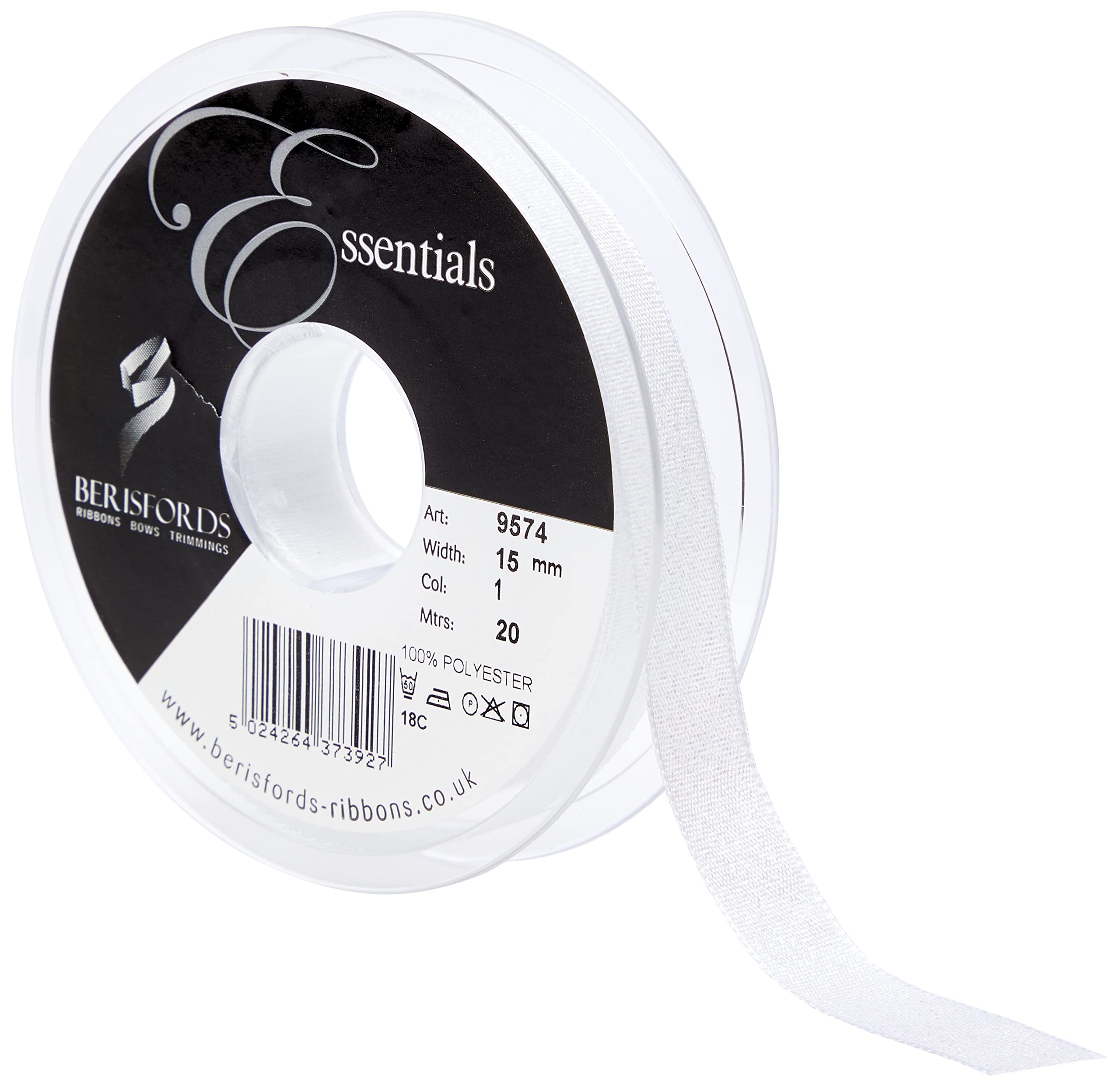 Berisfords Dazzle, Polyester, White, 10.4 x 10.4 x 2.9 cm