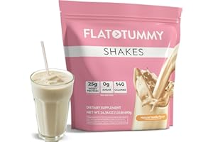 Flat Tummy Shakes - Vanilla, 20 Servings – Post GLP-1 Protein Supplement, High Protein, Zero Sugar, Keto-Friendly Meal Replacement with Clinically Studied Morosil®