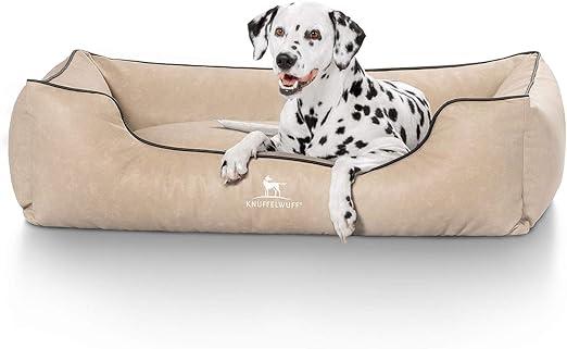 leather look dog bed