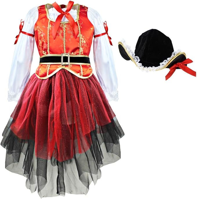 YiZYiF Girls Halloween Pirate Fancy Dress Costume Seas Pirate Cosplay