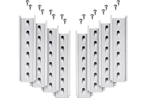 Electrodepot Din Slotted Rail, Steel Zinc Plated, 35 mm x 6 Inches. 8 Steel Din Rails with 16#10 Stainless Steel Screws for Hardware Components Mounting
