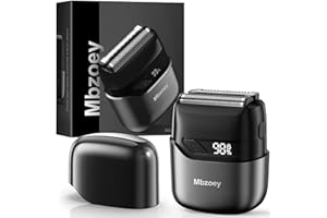 Mbzoey Electric Foil Shavers for Men: Mini Electric Razor for Face - IPX7 Waterproof Cordless Razor with LED Display & Fast Charge - Micro-Comb Technology & Precision Blades