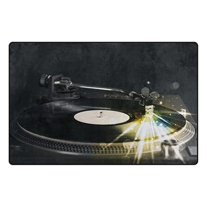 Abbylife Vinyl Record Turntable Cd Player Doormats Floor Mat 36 X24 Non Slip Area Rugs Kitchen Home Decor Living Room Bedroom Carpets