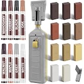 Laminate Vinyl Floor Repair Kit - Set of 22 Wood Floor Wax Furniture Touch Up Markers, Linoleum Repair Kit Cover Up Scratches, Cracks, Stains for Wooden Door, Floor, Table, Cabinet, Desks