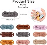 Vin Beauty 50 Pcs Handmade Leather Labels for Crafts - 10 Colors view 2