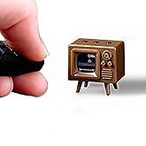 TinyCircuits TinyTV&reg; Mini &ndash; Ultra-Mini Classic TV, Preloaded &amp; Uploadable Videos, USB-C Rechargeable, 0.6&Prime; OLED Display (Brown)